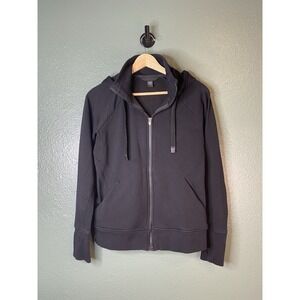 Athleta Women's Small S Triumph Hoodie Full Zip Up Sweater Jacket Black Workout